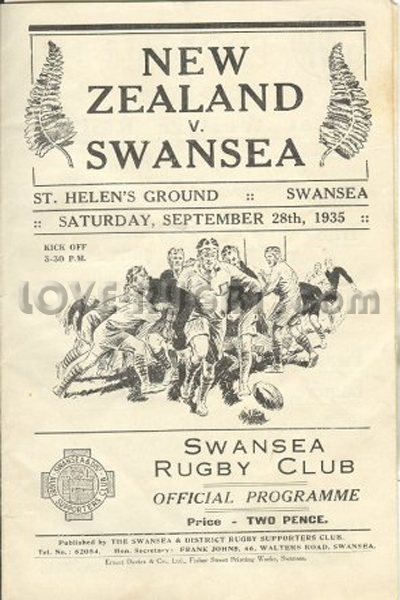 Swansea New Zealand 1935 memorabilia